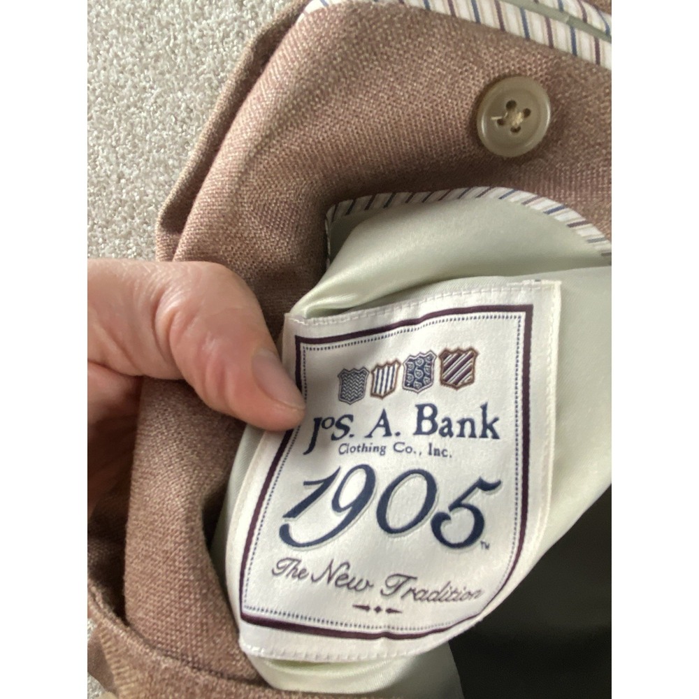 JOS A Bank The New Tradition Chambray Light Red Blazer Mens 42L Silk/Wool Preppy - Picture 3 of 12